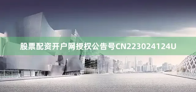 股票配资开户网授权公告号CN223024124U